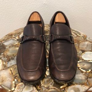 Salvatore Ferragamo braided leather bit loafers